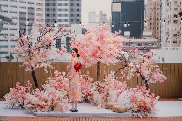 【旺角美食】Morokok露天花園全新夢幻日系櫻花主題 歎勻兩層架下午茶+日本和服體驗！