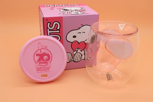 Snoopy立體雙層玻璃杯登場！可愛大頭設計/粉紅+金色特別版