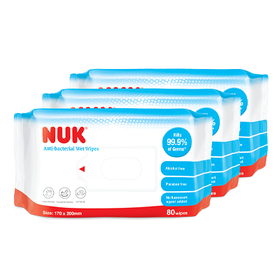 NUK無酒精殺菌濕紙巾(80片裝x3)優惠價$ 59