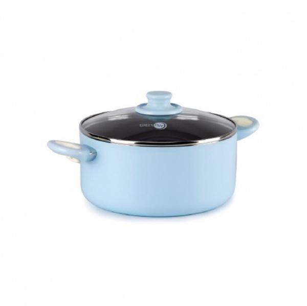 GREENPAN FOCUS PASTEL BLUE 24CM(4.9L) 淺燒鍋(4月28日起發售) 標準價/建議零售價：$1,199 特價：$300(25折) (限售50個)