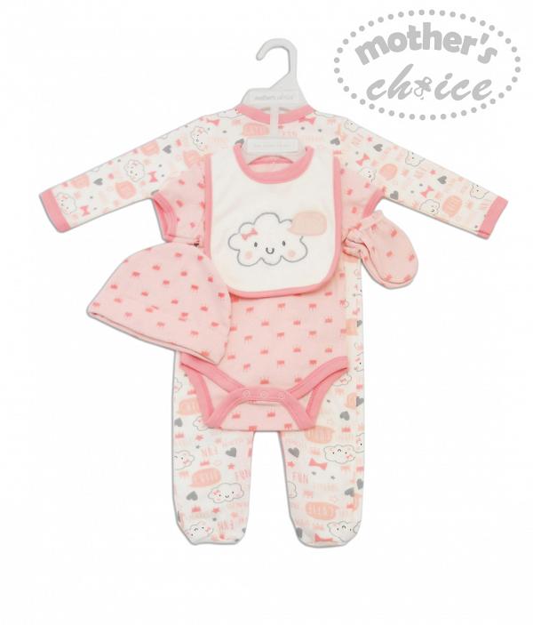 MOTHER CHOICE 5件嬰兒套裝(粉紅雲)(0-3/3-6個月) 原價：$339.9 特價：$299.9(88折)  (限售10套)