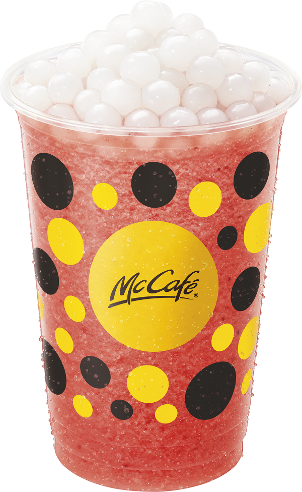 麥當勞新推Anson Lo粉紅教主特飲 草莓冰雪+爆珠！外賣平台送限量杯墊