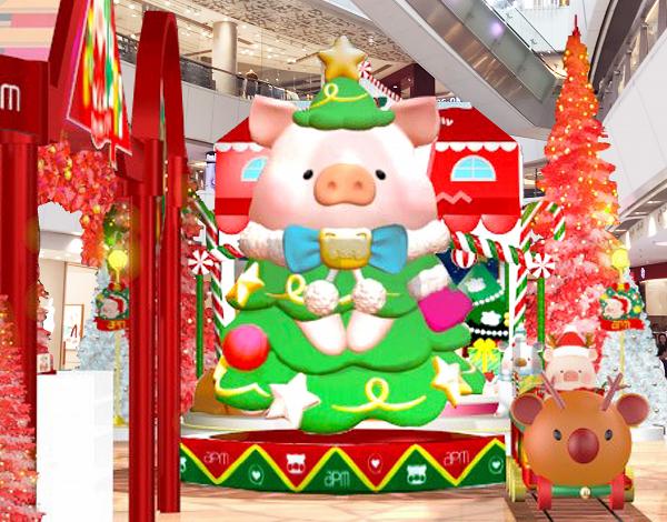 【聖誕好去處2021】罐頭豬LuLu聖誕冬日小鎮登陸觀塘apm！6大打卡位/10呎豬豬聖誕樹/限定店