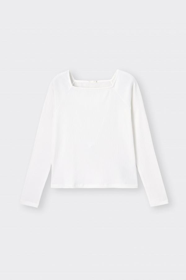 rib square-neck compact T-shirt(L)_$88(原價$129)