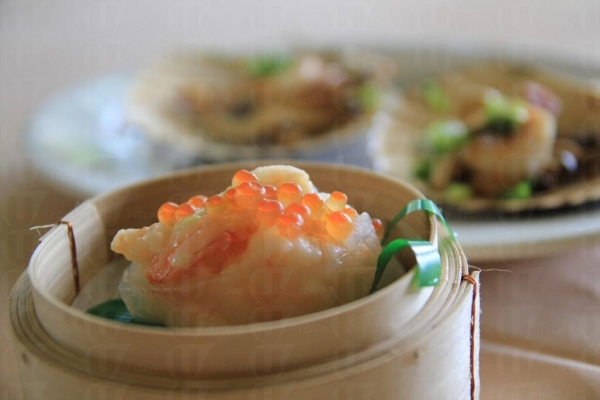 魚籽芥香響螺餃加上了 wasabi 作調味。
