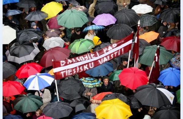 拉脫維亞（Latvia）也發生了一場類似的「雨傘革命」。