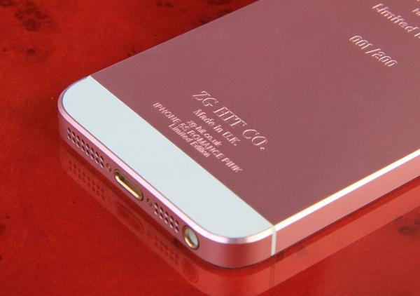 粉紅色版iPhone 6並非由蘋果原廠出品，只是英國珠寶商ZG HIT改裝外殼而成。　圖：ZG HIT