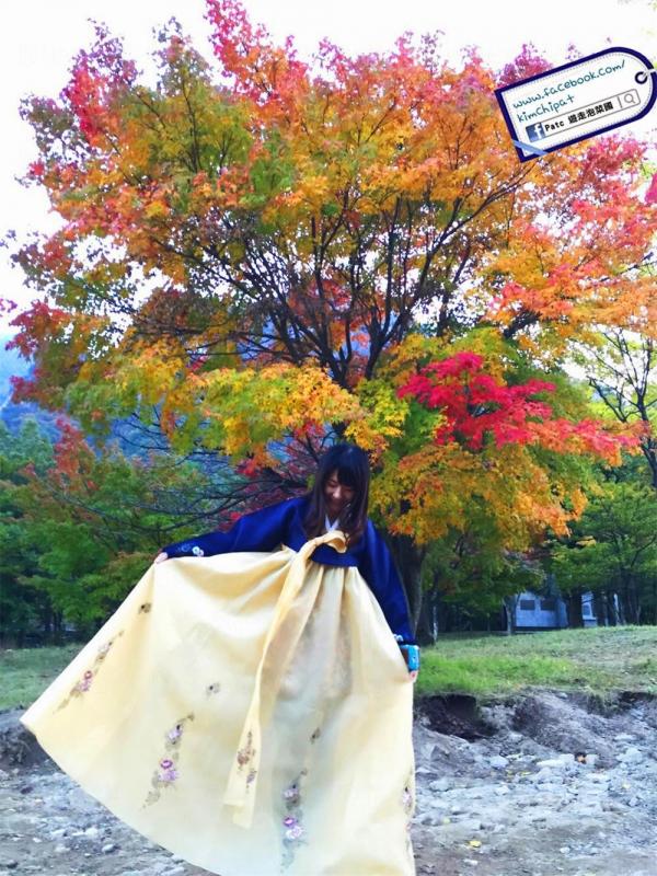束草。穿著韓服的韓國雪嶽山紅葉遍地賞楓遊