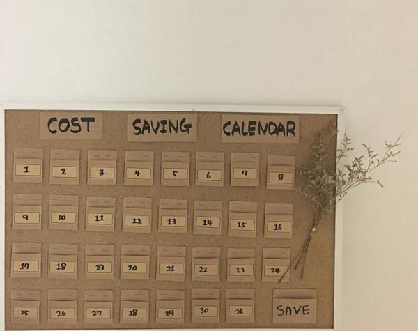 自製可愛儲錢月曆！韓國女生創意儲錢法