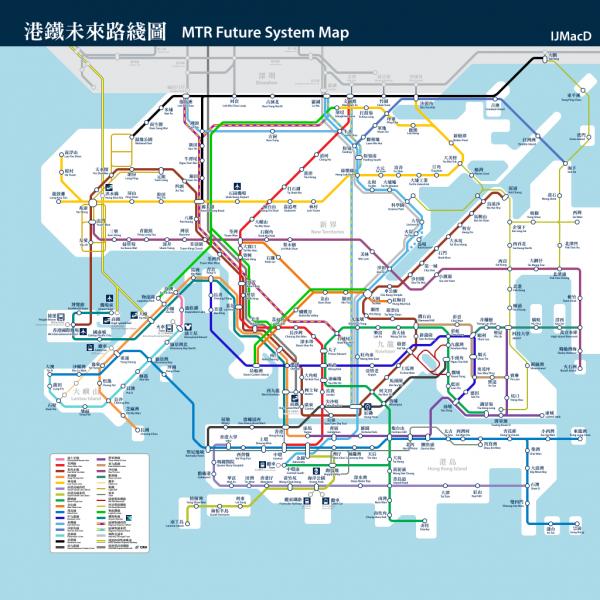 大帽山西貢都有站？港鐵迷製作MTR未來路線圖