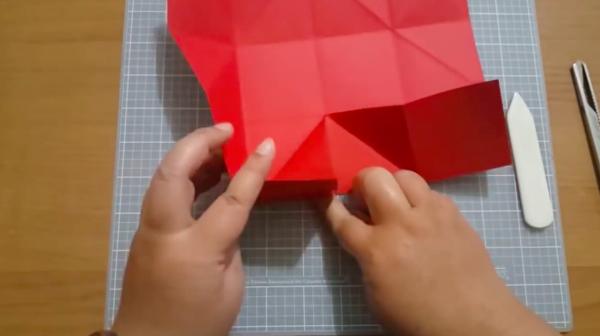 變大變細~ 1張正方形紙摺縮放式心意卡