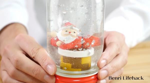 DIY飄雪玻璃水晶球 簡單材料自製聖誕擺設
