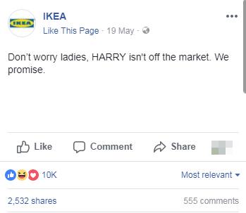 【哈里王子大婚】IKEA神級公關再現！過萬網友Like爆抽水廣告