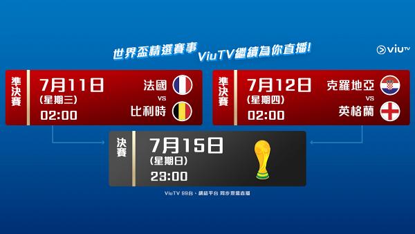 【世界盃2018】ViuTV免費睇19場賽事包四強、決賽！附直播時間表