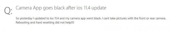 蘋果IOS11.4系統又出事 更新完相機變黑屏+影像變型