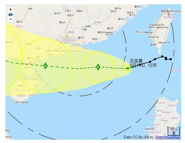 熱帶風暴百里嘉逐漸逼近香港　天文台：稍後時間將有狂風驟雨