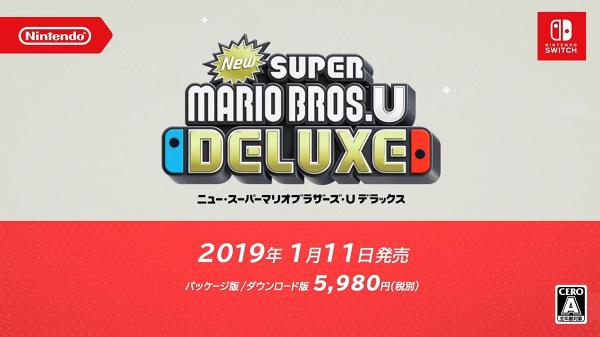 超經典玩法新作《New Super Mario Bros. U Deluxe》 2019年1月登陸Switch！