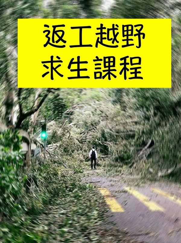 【颱風山竹】網上瘋傳圖片打工仔越過樹林似野外求生　網民大量創意改圖獲激讚