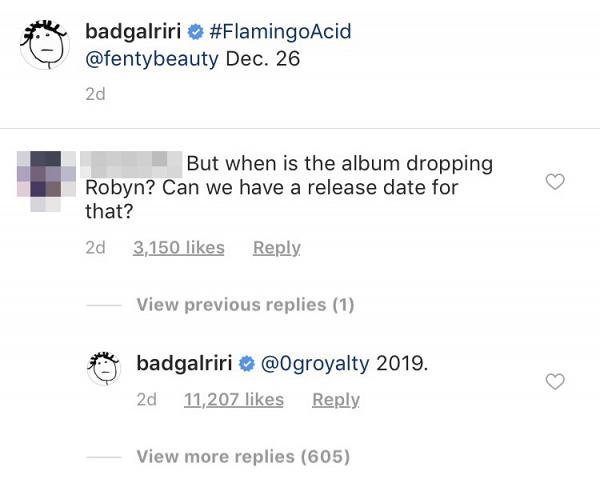 潮流教主Rihanna回歸樂壇　預告於2019年推出新專輯
