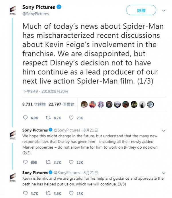 蜘蛛俠Tom Holland退出Marvel 取消關注Sony/迪士尼  死侍回應粉絲合體無望
