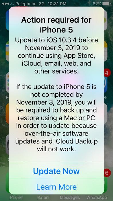 【Apple】蘋果警告iPhone 5用家 再不升級iOS將不能上網/用App Store
