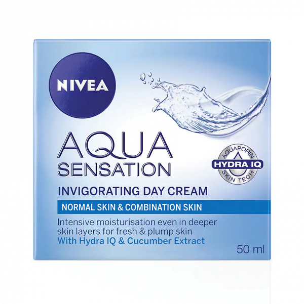 NIVEA24小時補濕晶華Aqua Sensation Invigorating Day Cream（售價HK$108，每10毫升/克平均價錢HK$22）【保濕效能2.5分、試用者評價4.5分、總評分3分】