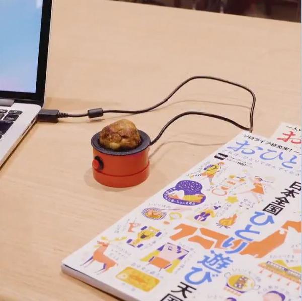日本推一人用章魚燒機 插USB充電就用得！返工OT隨時醫肚 