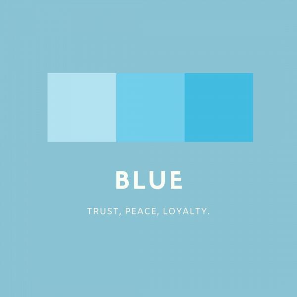 藍色：信任、和平、忠誠
