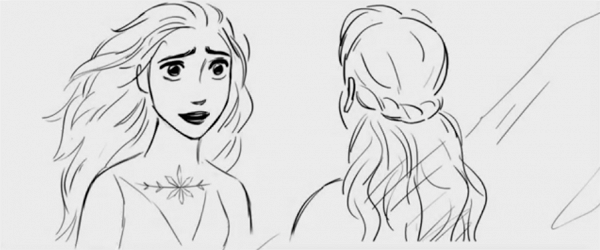 刪減片段中，Elsa以魔法將水的記憶展現出來。