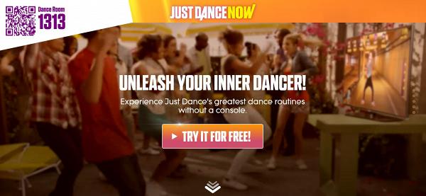 再到Just Dance Now網頁登入，網頁左上角會出現跳舞房間號碼和QR code