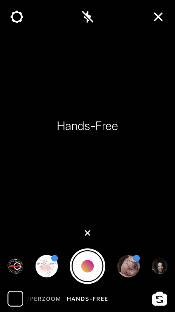 移到最後可找到「Hands-Free」模式，即時可以一按即錄，不用長按拍攝鍵   