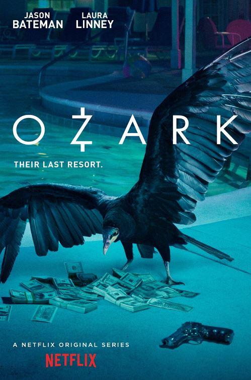 第2位 黑錢勝地Ozark IMDb評分8.4：  《黑錢勝地》於2017年推出時是獲得大量好評，劇集講述一對平凡夫妻為了要賺更多錢而選擇犯罪的故事。劇情富追看性吸引到不少劇迷。