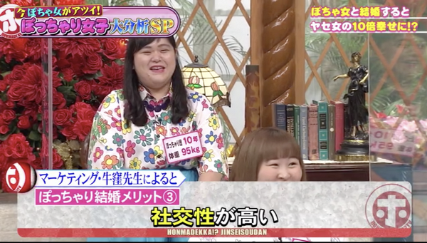 日本節目專家指身型肥胖女孩婚姻更幸福！ 獨有親和力令事業愛情更優勝