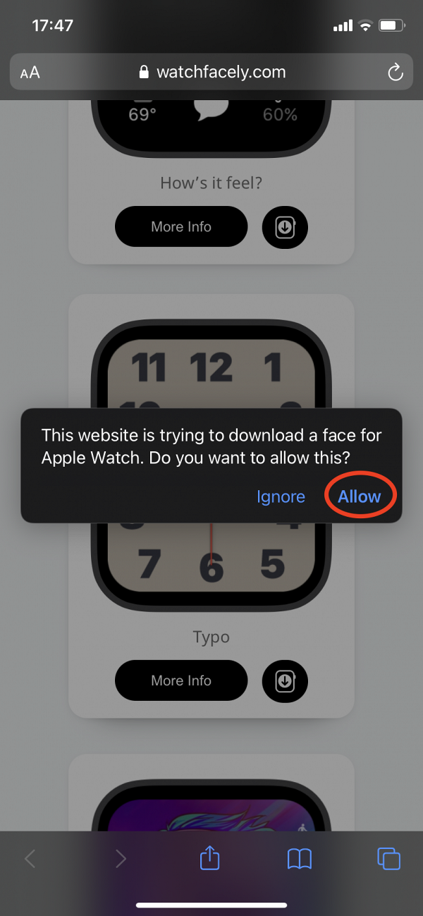 再按「允許」，跳至Apple Watch App後點選「加入我的錶面」即可