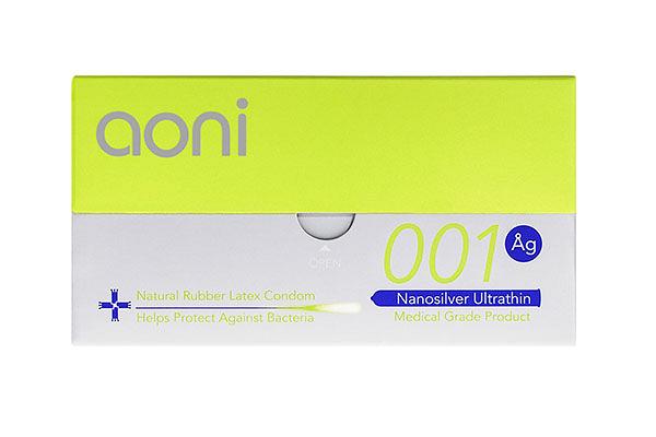 Aoni平紋型有精囊天然膠乳橡膠安全套 Aoni Nanosilver Ultrathin 001 $126/盒