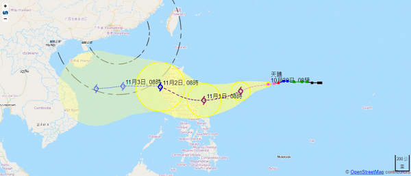 天文台指天鵝已升級變超強颱風 料未來一兩日漸增強 下周闖入香港800公里範圍