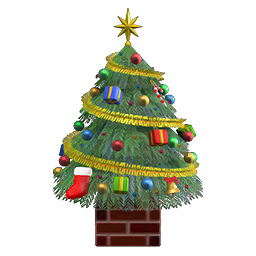 大型聖誕樹：紅色裝飾物 X 6、藍色裝飾物 X 6、金色裝飾物 X 4、木頭 X5、黏土 X5