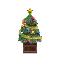 可愛聖誕樹：紅色裝飾物 X 3、藍色裝飾物 X 3、金色裝飾物 X 2、木頭 X5