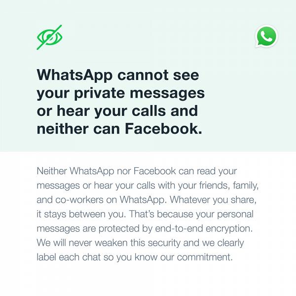 3. WhatsApp和Facebook不會得知用戶分享的地址，用戶所分享的地址同樣受點對點加密（end-to-end）