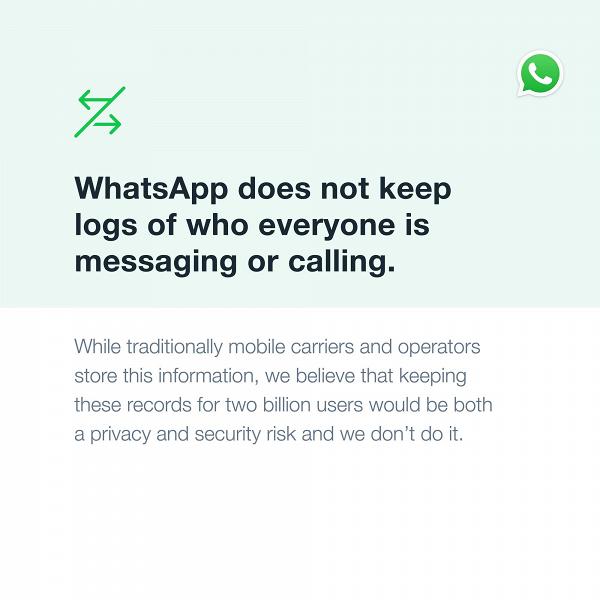 4. WhatsApp和Facebook不會看到用戶電話的聯絡人，用戶授權使用通訊錄只為可快速傳送訊息，不會與其他App共享用戶電話的聯絡人