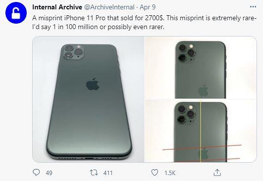 超罕見錯體版iPhone 11 Pro曝光 炒高2.7倍逾兩萬元一樣賣得出