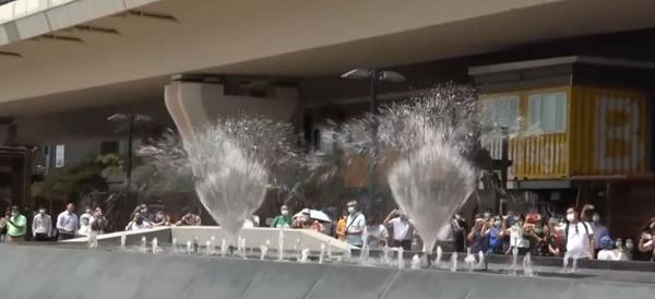 觀塘海濱5000萬音樂噴泉正式啟用 網民略嫌水力太弱：爆水喉仲勁過佢