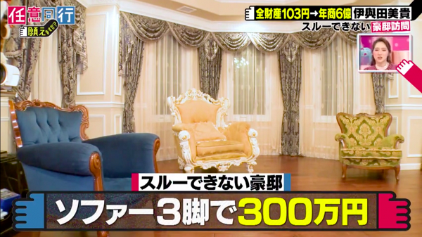 客廳的豪華梳化一樣名貴，價值300萬日圓（約21萬港元），而梳化更是兩隻愛犬的專用座位