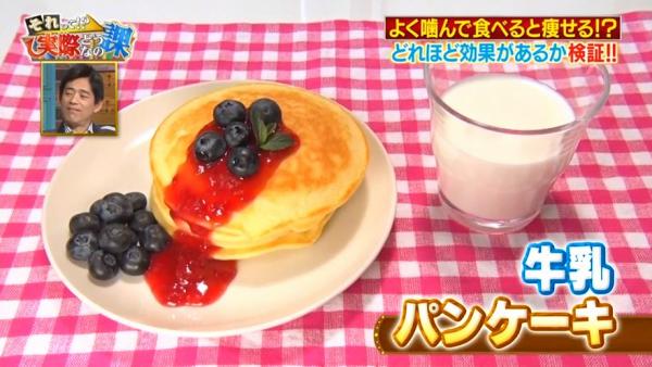 午餐剛是藍梅Pancake配牛奶