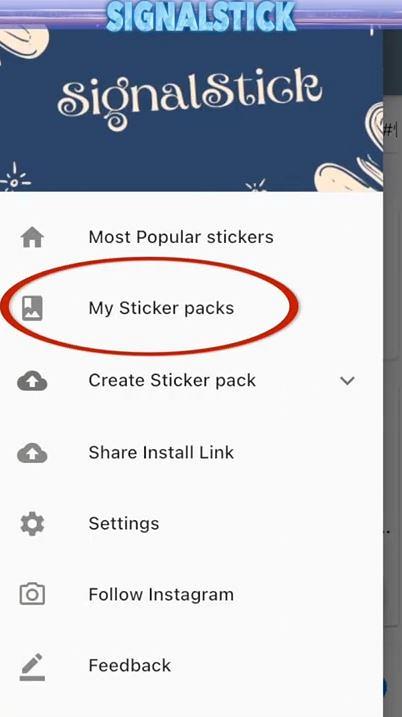 再次打開「SignalStick」App主頁面點選左方功能列，打開「My Sticker Packs」