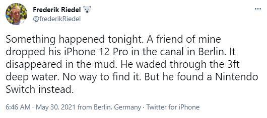 iPhone 12 Pro意外跌落運河仲用到 德國男靠MagSafe磁吸水中釣回 仲釣到Switch遊戲機