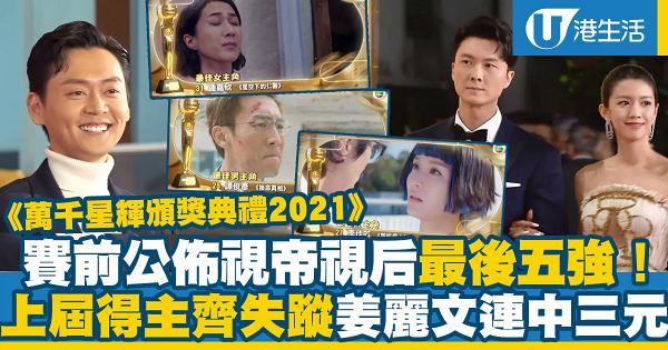 《萬千星輝頒獎典禮2021》獎項最後五強名單出爐！譚俊彥張振朗爭視帝 李佳芯鍾嘉欣視后大熱