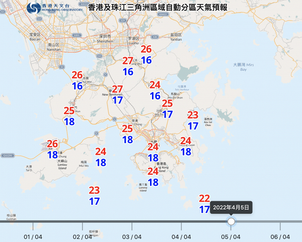 【天氣預報】天文台料周末氣溫顯著下降新界最低跌至12度 清明節後氣溫回升高達27度