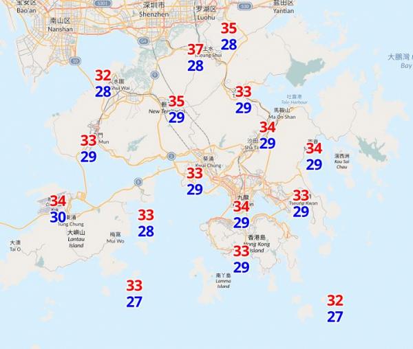 天氣預報｜上水中午時分錄得37度高溫！天文台料酷熱天氣持續 本周後期有驟雨