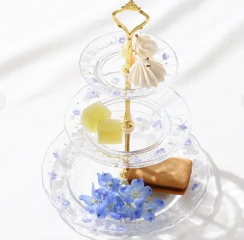 日本Francfranc 華麗下午茶系列 花卉玻璃圖案、高貴金色鑲邊